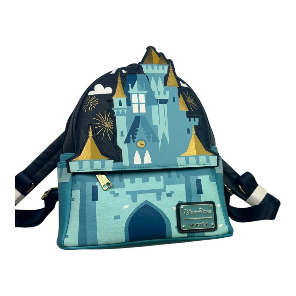 Loungefly Disney Parks Rare Cinderella Castle Mini Backpack - Picture 2 of 9